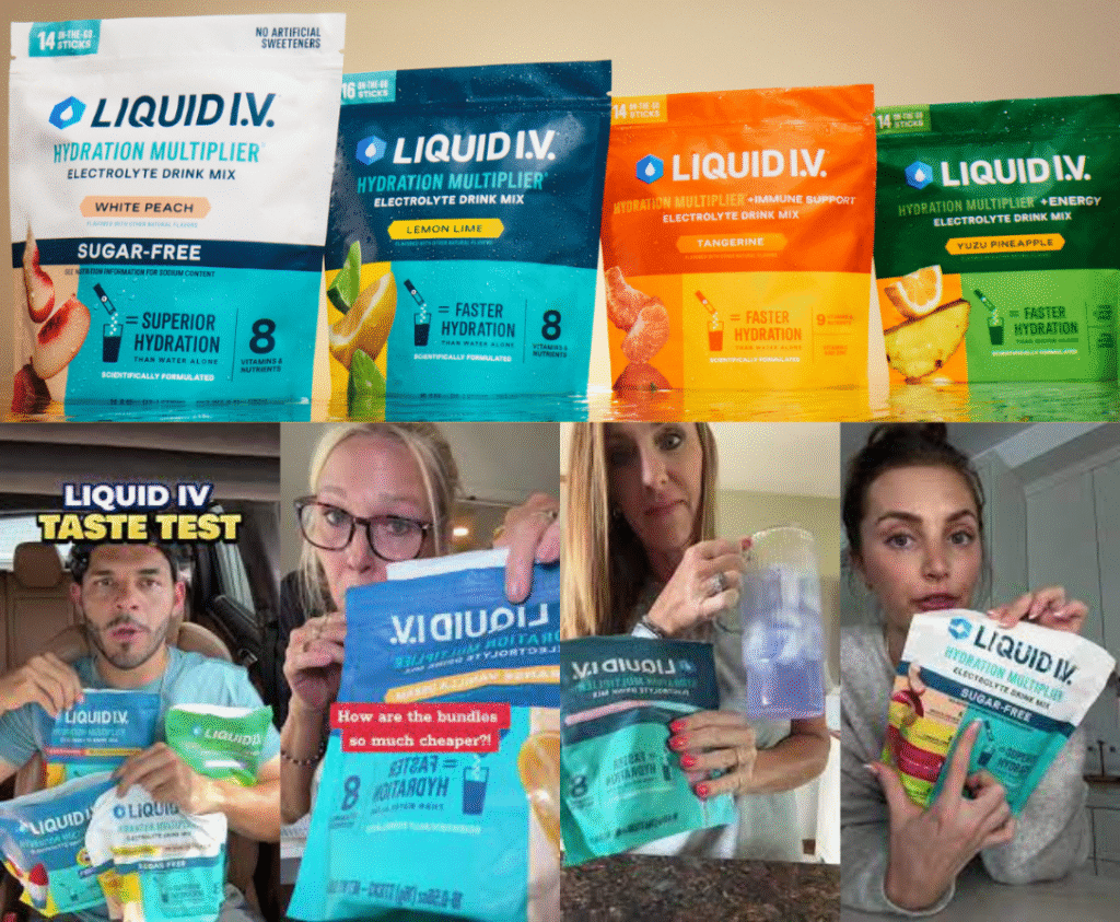Liquid I.V. TikTok ad campaign using shop and in-feed strategy